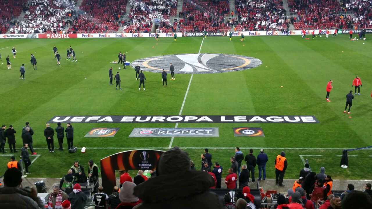 הליגה האירופית בבאר שבע. בשיקטאש בחימום לפני המשחק 